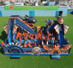 T6-6912 Parco Giochi Gonfiabile a Tema Dragon Trainer