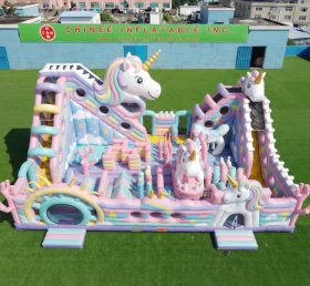 T6-6955 Parco Giochi Gonfiabile a Tema Unicorno