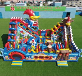 T6-6957 Parco Giochi Gonfiabile a Tema Woody Woodpecker