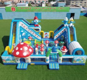 T6-7032 Parco Giochi Gonfiabile a Tema Puffi