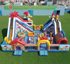 T6-7041 Parco Giochi Gonfiabile a Tema Woody Woodpecker