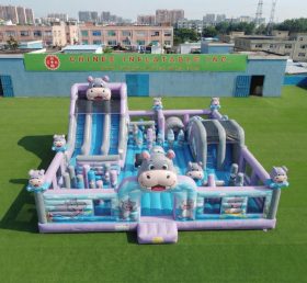 T6-7078 Parco Giochi Gonfiabile a Tema Ippopotamo