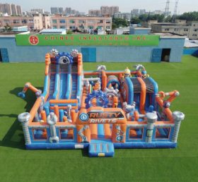T6-7114 Parco Gonfiabile a Tema Rusty Rivets