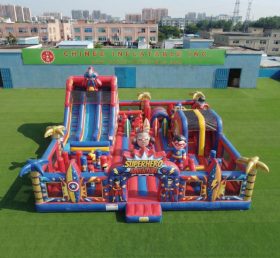 T6-7126 Parco Giochi Gonfiabile a Tema Supereroe