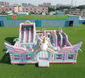 T6-7146 Parco Giochi Gonfiabile a Tema Unicorno