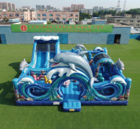 T6-7165 Parco Giochi Gonfiabile a Tema Delfini