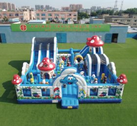 T6-7228 Parco Giochi Gonfiabile a Tema Puffi