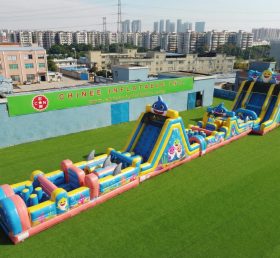 T7-4507 Corso a ostacoli gonfiabile a tema Baby Shark