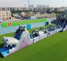 T7-4562 Percorsi a Ostacoli Gonfiabili a Tema Ippopotamo