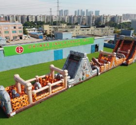 T7-4642 Percorso a ostacoli gonfiabile a tema The Flintstones