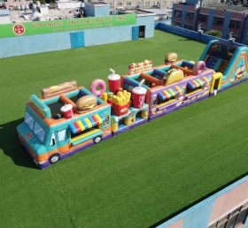 T7-4728 Percorsi a ostacoli gonfiabili a tema camioncini dello street food