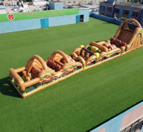 T7-4737 Percorsi a ostacoli gonfiabili a tema hamburger