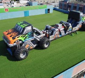 T7-4769 Percorsi a ostacoli gonfiabili a tema Monster Trucks