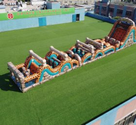 T7-4822 Percorsi a ostacoli gonfiabili a tema I Flintstones