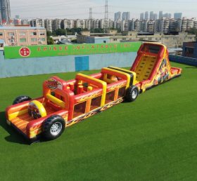 T7-4869 Percorso a ostacoli gonfiabile a tema Blaze Monster