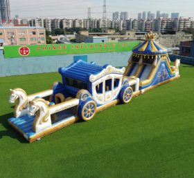 T7-4922 Percorsi a ostacoli gonfiabili a tema carrozza trainata da cavalli