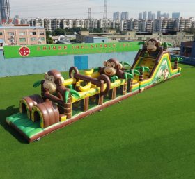 T7-4940 Percorso a Ostacoli Gonfiabile a Tema Scimmia