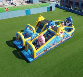 T7-5029 Percorsi a ostacoli gonfiabili a tema Baby Shark