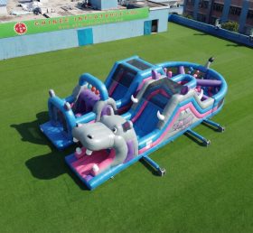 T7-5087 Percorsi ad ostacoli gonfiabili a tema ippopotamo