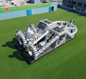 T7-5188 Percorsi a ostacoli gonfiabili a tema zebra