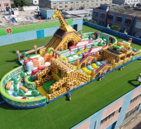 T7-5195 Percorso ad ostacoli gonfiabile gigante a tema giraffa