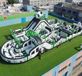 T7-5201 Percorso a ostacoli gonfiabile gigante a tema panda corsa impegnativa