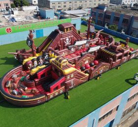 T7-5202 Percorso a Ostacoli Gonfiabile Gigante a Tema Pirati Corsa Avvincente