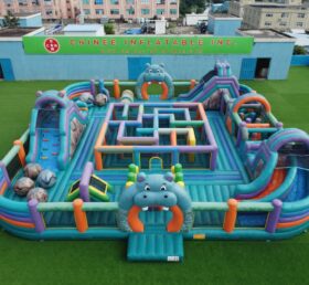 GF3-1467 Parco giochi gonfiabile a tema ippopotamo