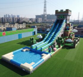 GS2-157 Scivolo d'acqua gonfiabile gigante a tema Minecraft