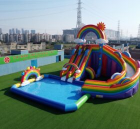 GS2-179 Scivolo d'acqua gigante gonfiabile a tema arcobaleno
