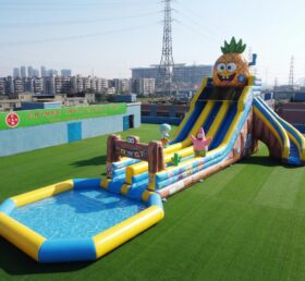 GS2-188 Scivolo d'Acqua Gigante Gonfiabile a Tema SpongeBob