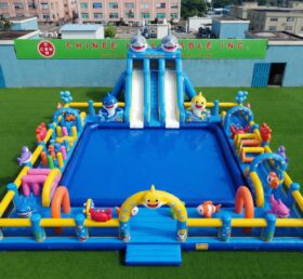 Pool3-852 Parco Acquatico Gonfiabile a Tema Baby Shark