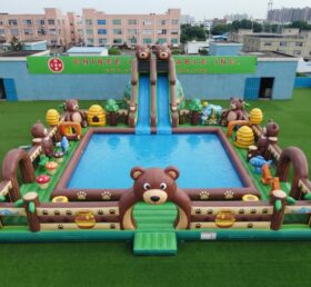Pool3-855 Parco Acquatico Gonfiabile a Tema Orso