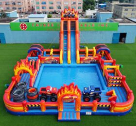 Pool3-856 Parco Acquatico Gonfiabile a Tema Mostro Blaze
