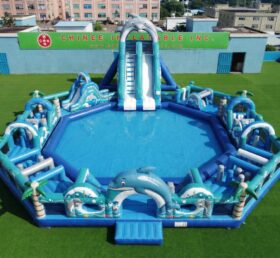 Pool3-866 Parco Acquatico Gonfiabile a Tema Delfino