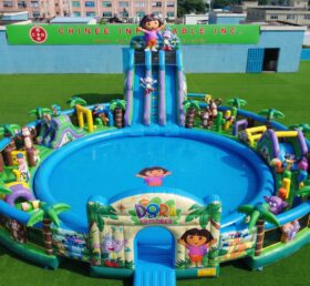 Pool3-867 Parco Acquatico Gonfiabile a Tema Dora