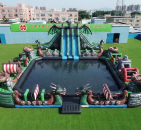 Pool3-879 Parco Acquatico Gonfiabile a Tema Dragon Trainer