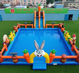 Pool3-881 Parco Acquatico Gonfiabile a Tema Looney Tunes