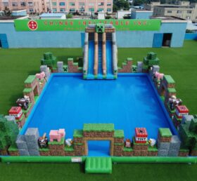 Pool3-883 Parco Acquatico Gonfiabile a Tema Minecraft