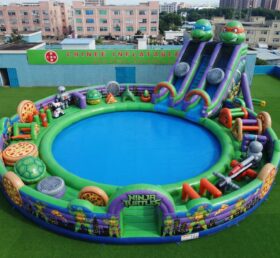 Pool3-887 Parco Acquatico Gonfiabile a Tema Tartarughe Ninja