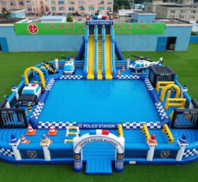 Pool3-899 Parco Acquatico Gonfiabile a Tema Stazione di Polizia