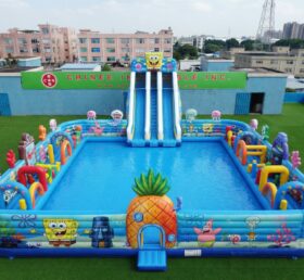 Pool3-907 Parco Acquatico Gonfiabile a Tema SpongeBob
