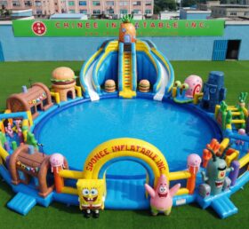 Pool3-908 Parco Acquatico Gonfiabile a Tema SpongeBob