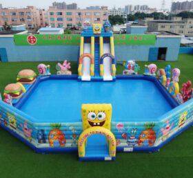 Pool3-909 Parco Acquatico Gonfiabile a Tema SpongeBob