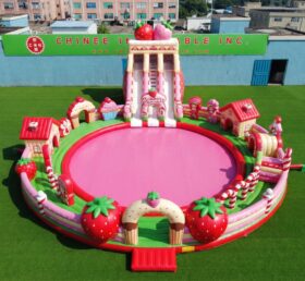 Pool3-910 Parco Acquatico Gonfiabile a Tema Strawberry Shortcake