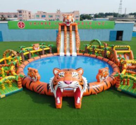 Pool3-916 Parco Acquatico Gonfiabile a Tema Tigre