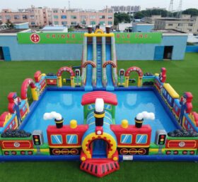 Pool3-920 Parco Acquatico Gonfiabile a Tema Treno