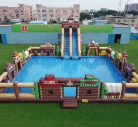 Pool3-924 Parco Acquatico Gonfiabile a Tema Far West