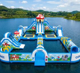 S657 Parco Acquatico Gonfiabile a Tema Puffi