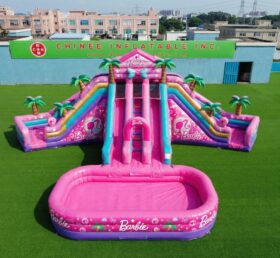 T8-6104 Scivolo d’acqua gonfiabile a tema Barbie